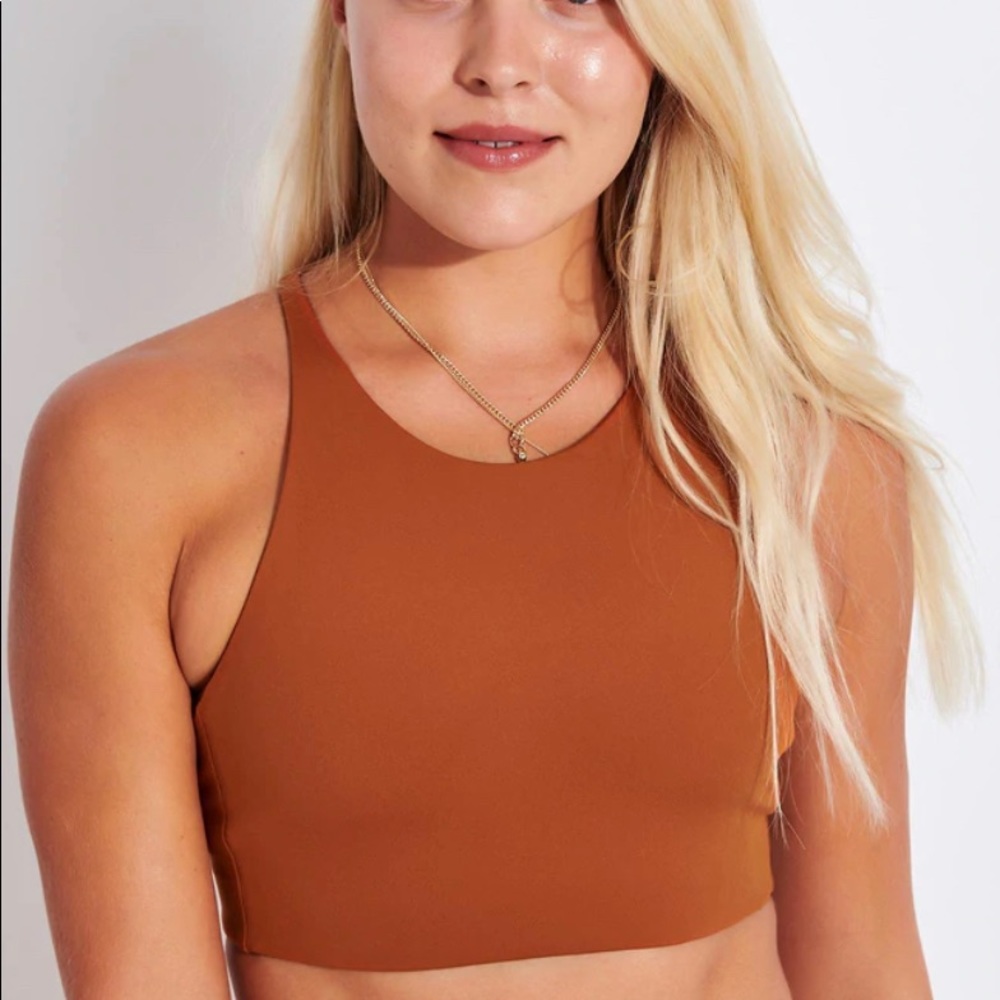 Girlfriend collective RARE  peach apricot color 3/4th - Picture 3 of 4